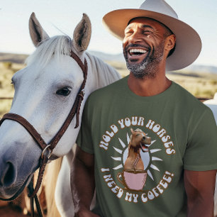 Funny Horse Coffee Lover Humour T-Shirt