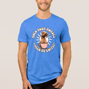 Funny Horse Coffee Lover Humour Tri-Blend Shirt