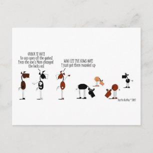 Funny Horse & Cow Card