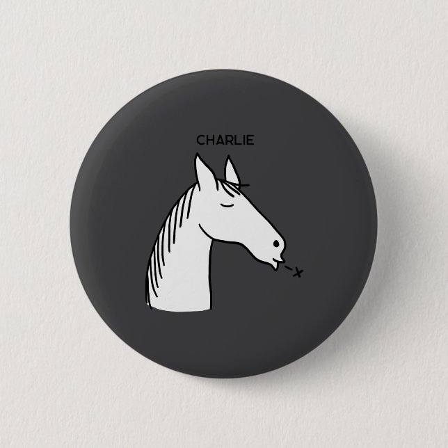 Funny Horse D  6 Cm Round Badge (Front)