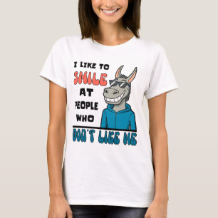 Funny Horse Donkey Smile At People Sarcastic T-Shirt