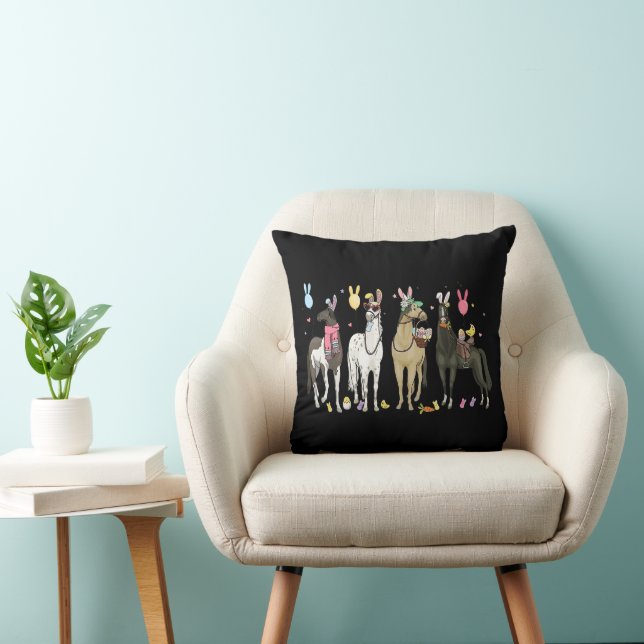 Funny Horse Easter Day Farm Animal Cute Bunny Hors Cushion (Chair)