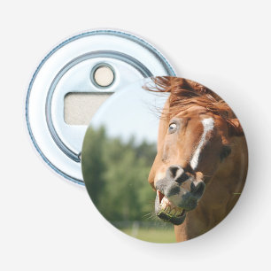 Funny Horse Face with Curled Lips, Crazy Eye Bottle Opener