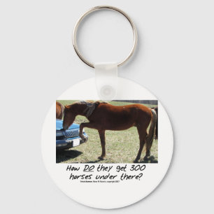Funny Horse: How do they get 300 Under there? Key Ring