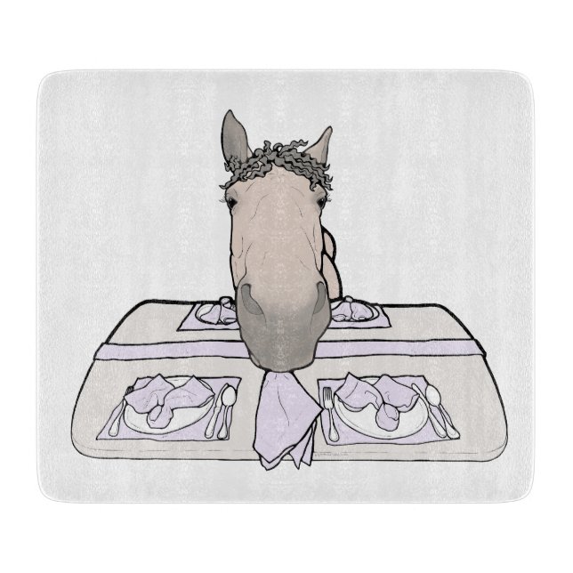 Funny Horse Lover Gift Napkin Nipper Cutting Board (Front)