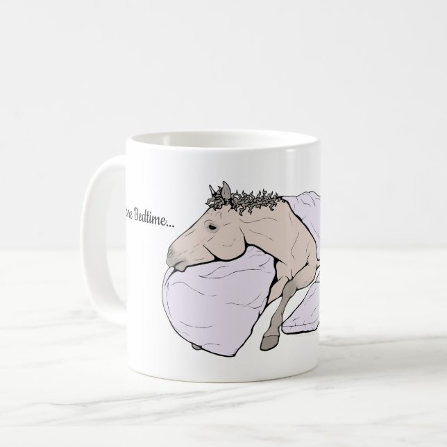 Funny Horse Lover Gift Whimsical Pasture Bedtime Coffee Mug (Front Left)