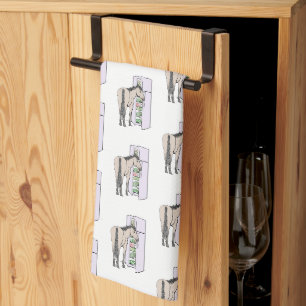 Funny Horse Lover Kitchen Towel Frosty Forage