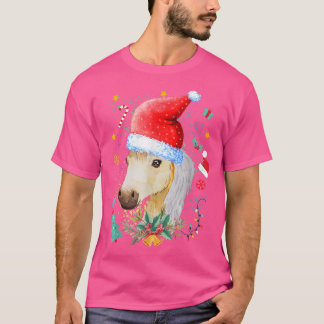 Funny Horse Lover Santa Hat Baby cute Horse Christ T-Shirt
