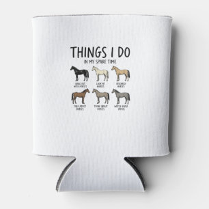 Funny Horse Lover Things I Do Vintage Shirt Design Can Cooler