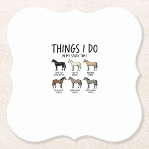 Funny Horse Lover Things I Do Vintage Shirt Design Paper Coaster