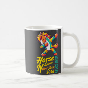 Funny Horse Lunar New Year 2026 Dabbing Design  Coffee Mug
