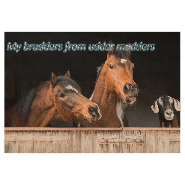 Funny Horse Memes Funny Horse Pictures Sayings Wood Poster (Front)