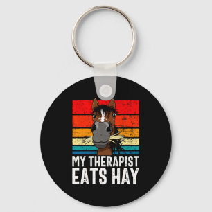 Funny Horse My Therast Eats Hay Tee Hor  Key Ring