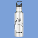 Funny Horse Personalised 710 Ml Water Bottle<br><div class="desc">A funny cartoon horse design for those who love animals,  horses and riding.  Change the name to personalise.</div>