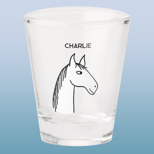 Funny Horse Personalised Shot Glass