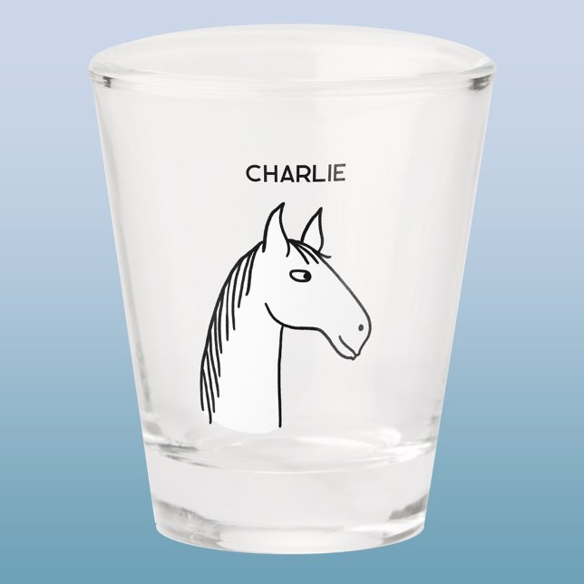 Funny Horse Personalised Shot Glass (Fun Horse personalized shot glass)
