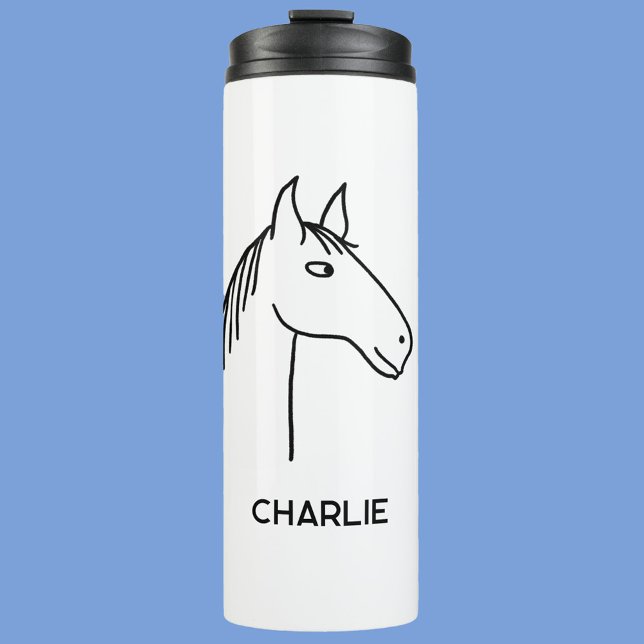 Funny Horse Personalised Thermal Tumbler (Creator Uploaded)