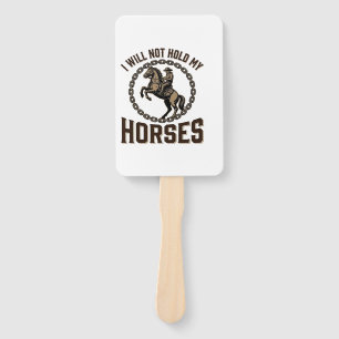 Funny Horse Quote Vintage Western Riding Design_1 Hand Fan