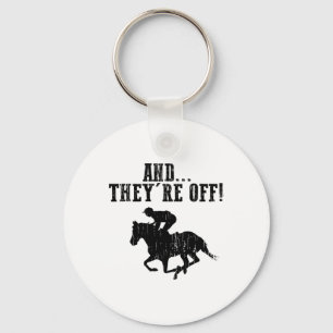 Funny Horse Racing Gift For Men Women Jockeys Race Key Ring
