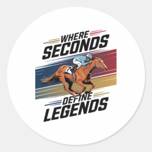 Funny Horse Racing Shirt Men Women Horse Race Der1 Classic Round Sticker