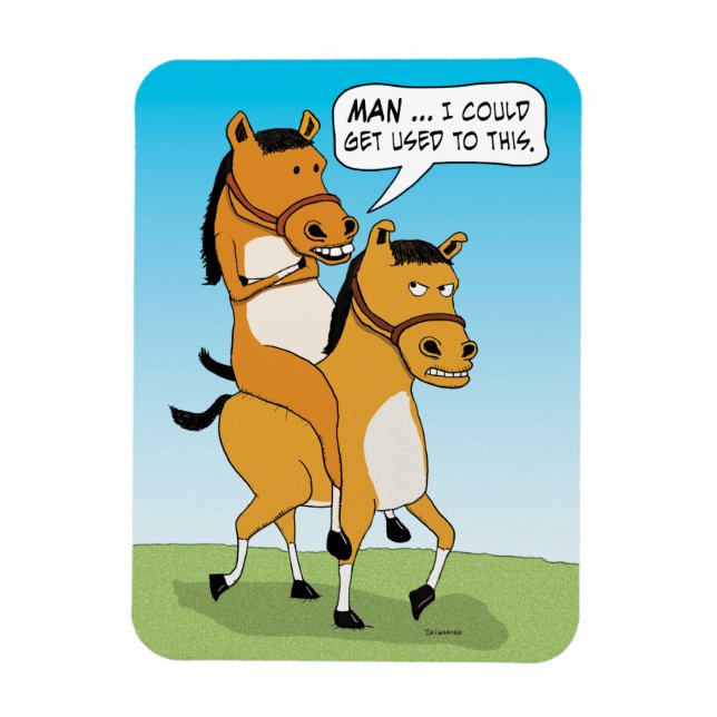Funny Horse Riding Horse Magnet (Vertical)