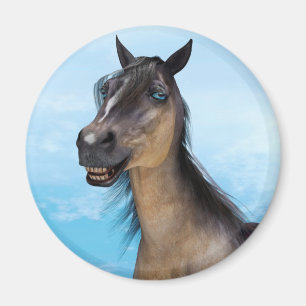 Funny Horse Smile Portrait Art Magnet