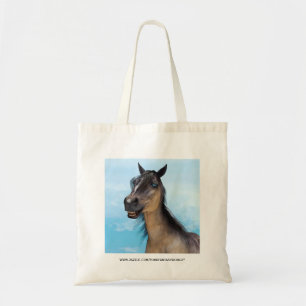 Funny Horse Smile Portrait Art Tote Bag