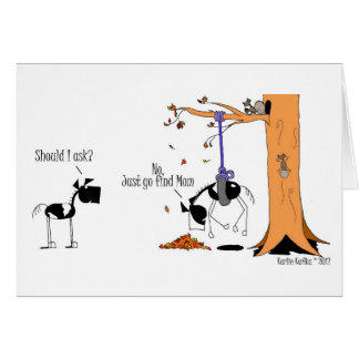Funny Horse Stuck in a Tire Swing Cartoon Card