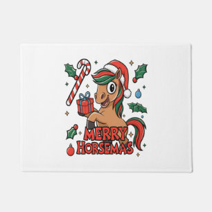Funny Horse Sublimation, Merry Horsemas Doormat