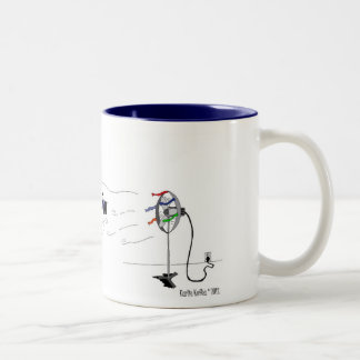 Funny Horse Superhero Cartoon Two-Tone Coffee Mug