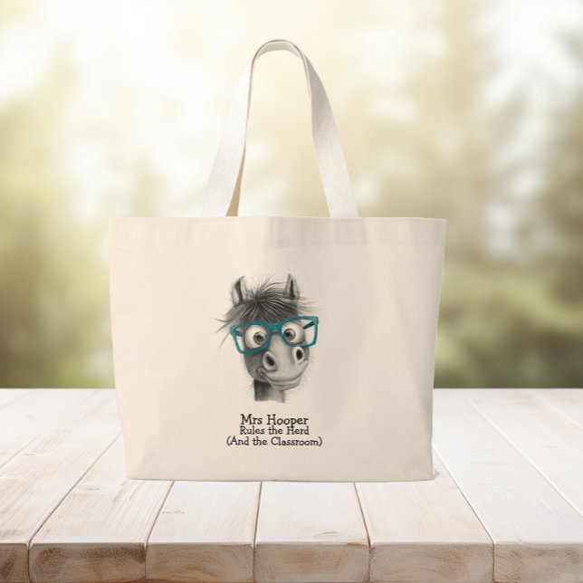 Funny Horse Teachers Gift  Large Tote Bag (Creator Uploaded)