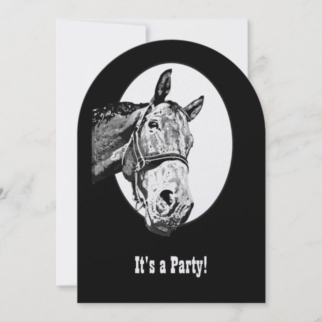 Funny Horse Western Theme Birthday Custom Invite (Front)