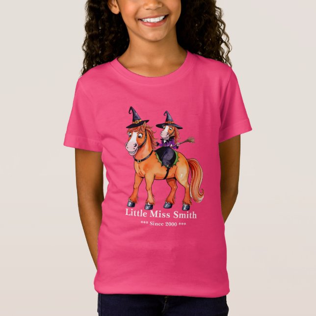 Funny Horse Witch  T-Shirt (Front)