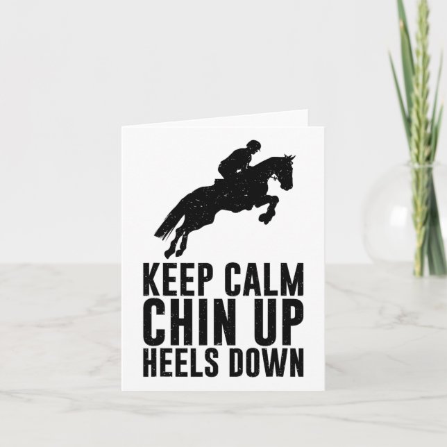 Funny Horseback Riding Gift Girls Cool Chin Up Hee Card (Front)