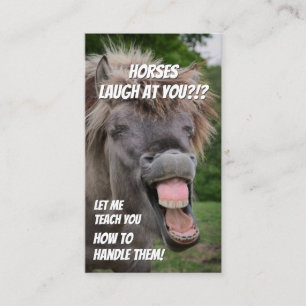Funny horseback riding school riding instructor business card