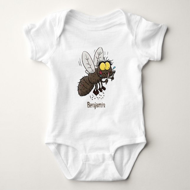 Funny horsefly insect cartoon baby bodysuit (Front)