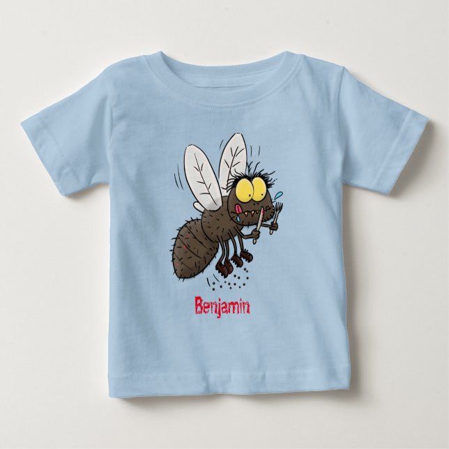 Funny horsefly insect cartoon baby T-Shirt (Front)
