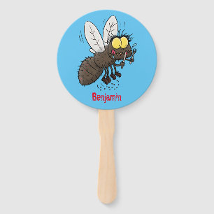 Funny horsefly insect cartoon hand fan