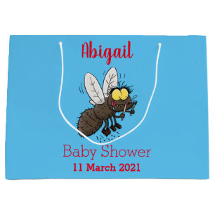 Funny horsefly insect cartoon large gift bag