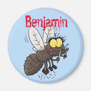 Funny horsefly insect cartoon magnet