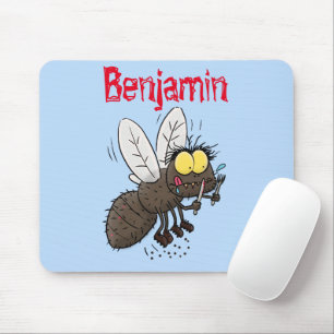 Funny horsefly insect cartoon mouse pad