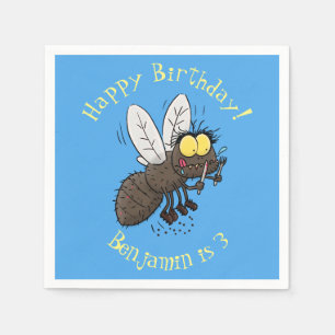 Funny horsefly insect cartoon napkin