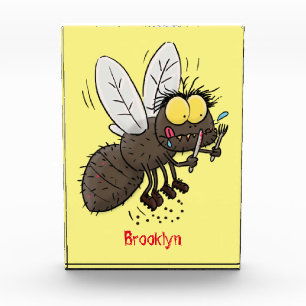 Funny horsefly insect cartoon photo block