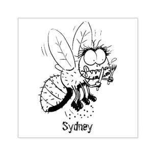 Funny horsefly insect cartoon rubber stamp