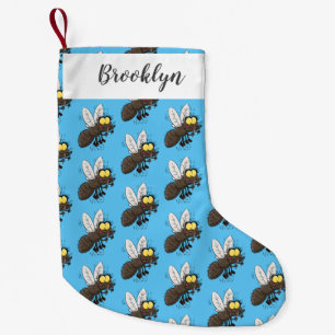 Funny horsefly insect cartoon small christmas stocking