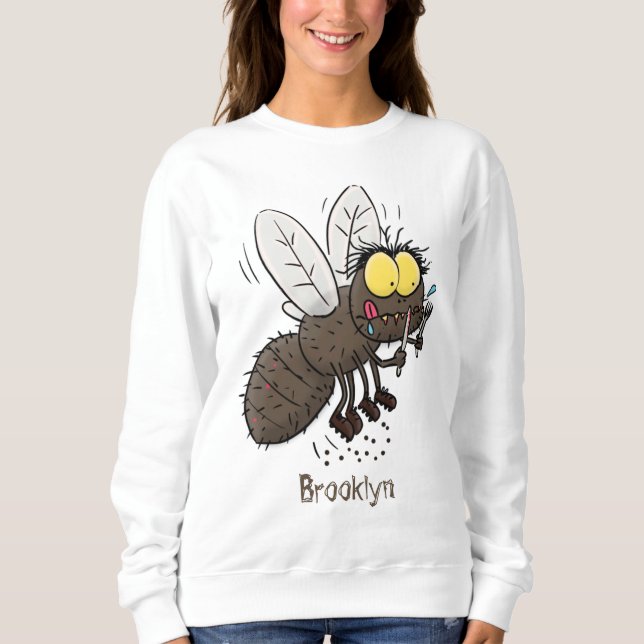 Funny horsefly insect cartoon sweatshirt (Front)