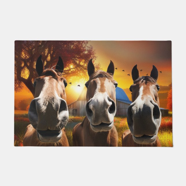 Funny Horses  Doormat (Front)