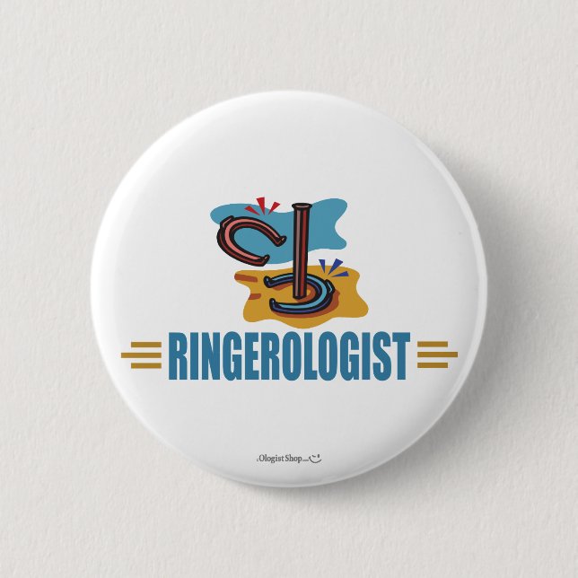 Funny Horseshoes 6 Cm Round Badge (Front)