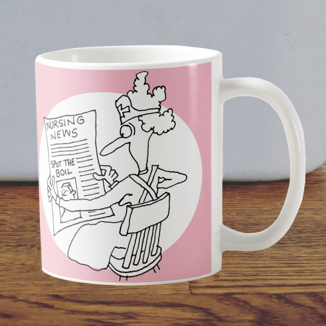 Funny Hospital Nurse Reading Newspaper Competition Coffee Mug (Creator Uploaded)