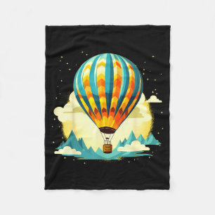 Funny Hot Air Balloon For New Adventures Lovers  Fleece Blanket